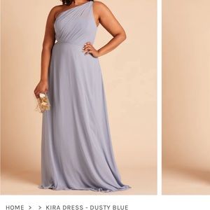 Burst Grey “Kira” bridesmaid dress dusty blue chiffon size XXL. Never worn.